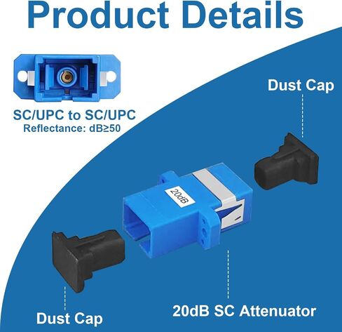 25pcs 5db SCOPC Flange Fiber Oneuators الوضع الفردي ، موصل التوهين من الإناث إلى الإناث. in Kuwait