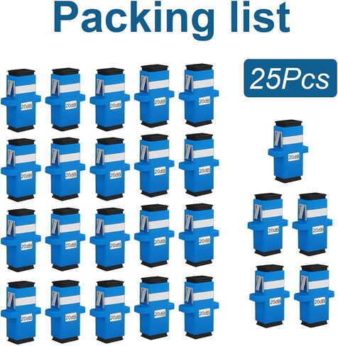 25pcs 5db SCOPC Flange Fiber Oneuators الوضع الفردي ، موصل التوهين من الإناث إلى الإناث. in Kuwait