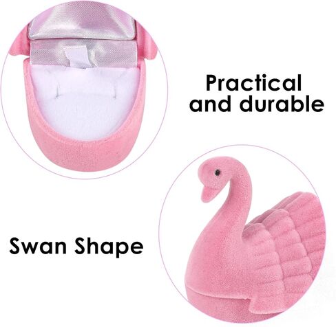 Swan Jewelry Box - Swan Ring Box, Jewelry Storage Box, Elegant and Practical Jewelry Box for Dating, Proposal, Wedding (2 Pack Black and White) in Saudi Arabia