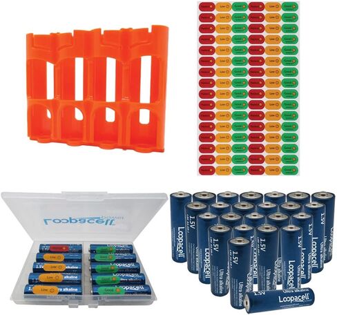 AAA Alkaline Batteries (Pack of 24) 1.5V - Includes Battery Organizer Kit in Kuwait