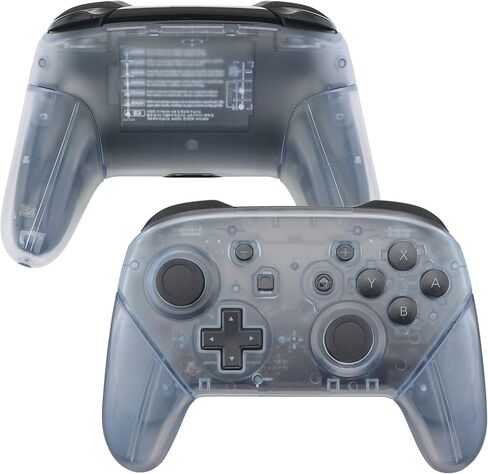 eXtremeRate Faceplate Backplate Handles for Nintendo Switch Pro Controller, Glitter Gradient Translucent Bluebell Replacement Hand Grip Housing Shell for Nintendo Switch Pro - Controller Without in Kuwait