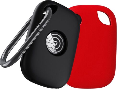 YWXTW [2 Pack] Silicone Case for Tile Pro 2024 Tracker Holder with Keychain, Anti Lost Soft Secure Protective Cover Finder for Keys, Bags, Cat Dog Collar Tag Accessories (Black+Black) in Kuwait