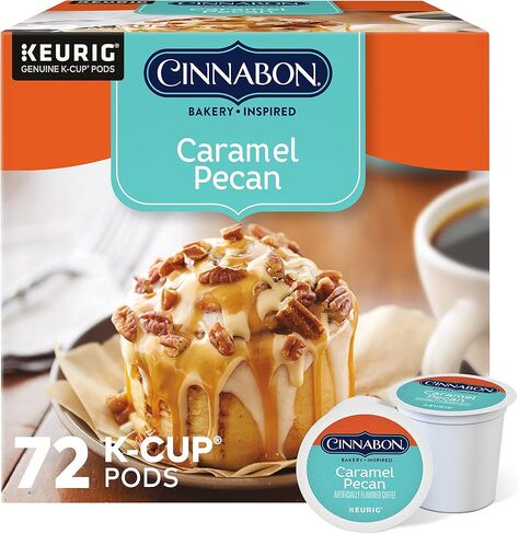 Cinnabon Caramel Pecan Coffee ، Keurig Single Servy Kup Pods ، 96 Count in Saudi Arabia