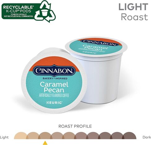 Cinnabon Caramel Pecan Coffee ، Keurig Single Servy Kup Pods ، 96 Count in Saudi Arabia