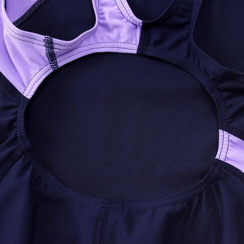 Kids Girls Athletic Swimsuit One Piece Solid Swimwear for Practice and Competition in Black and Navy Bathing Suit in Kuwait