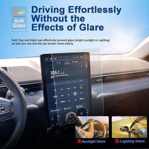 Anti-Glare Matte Screen Protector for 2021-2023 2024 Mustang Mach-E (Select/Premium/California Route1/Rally/GT), 9H Tempered Glass 2024 Mustang Mach-E Accessories HD/Anti-Fingerprint Dash 10.2" in Kuwait