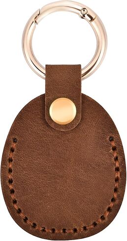 4 Pack Genuine Leather Apple Airtag Holder, Air Tag Case GPS Tracker, Airtag Keychain Accessories, GPS Case with Key Ring for Key Chain,Wallet,Luggage,Cat,Dog,Pets in Kuwait