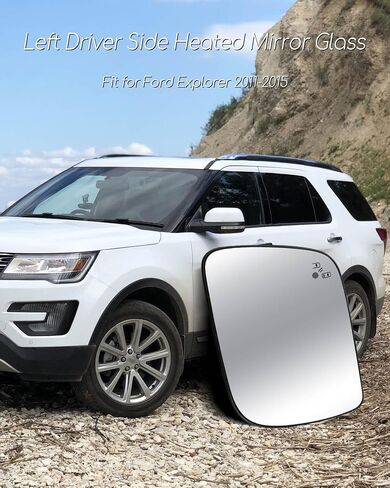 Right Passenger Side Heated Mirror Glass Fit for Ford Explorer 2011-2015 Replace BB5Z17K707D, RH Rear View Mirror Glass Lens with Blind Spot Detection in Saudi Arabia