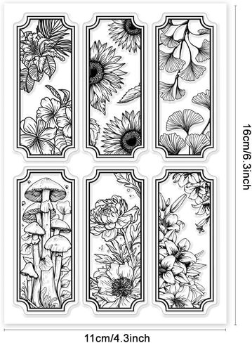 GLOBLELAND Mushroom Bookmark Clear Stamps Mushroom Background Silicone Clear Stamp Seals Mushroom Lables Transparent Stamps for DIY Scrapbooking Cards Making Photo Album Journal in Saudi Arabia