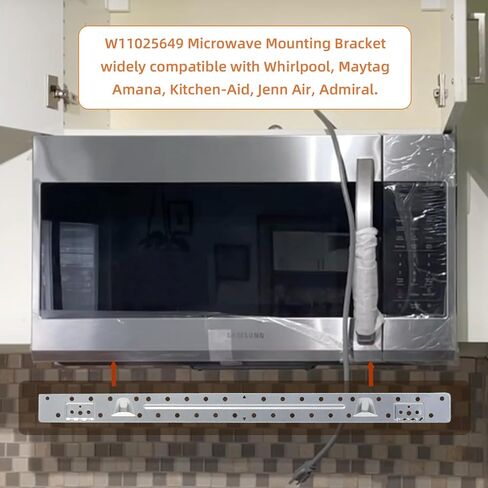 W11025649 Microwave Mounting Bracket Compatible with Whirlpool Kitchen-Aid Amana Maytag Microwave Wall Mount Plate Replace 4545957, AP6245752, PS12074431, W10440498, W10245177 in Kuwait