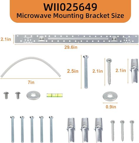 W11025649 Microwave Mounting Bracket Compatible with Whirlpool Kitchen-Aid Amana Maytag Microwave Wall Mount Plate Replace 4545957, AP6245752, PS12074431, W10440498, W10245177 in Kuwait
