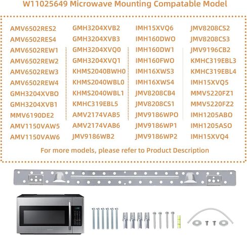 W11025649 Microwave Mounting Bracket Compatible with Whirlpool Kitchen-Aid Amana Maytag Microwave Wall Mount Plate Replace 4545957, AP6245752, PS12074431, W10440498, W10245177 in Kuwait