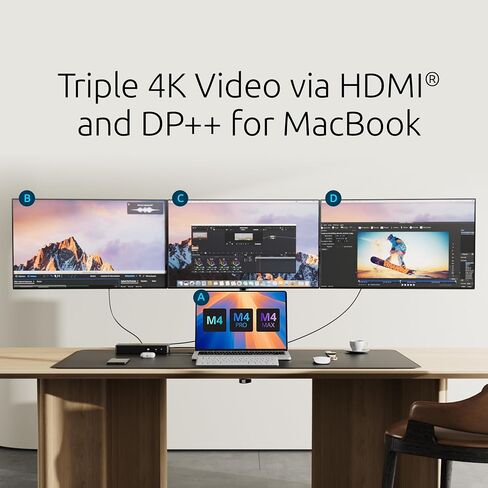 Kensington SD5910T Thunderbolt 4 Displaylink Quad 4K Docking Station for All MacBook M1/M2/M3/M4 and Windows (K35233NA) in Kuwait