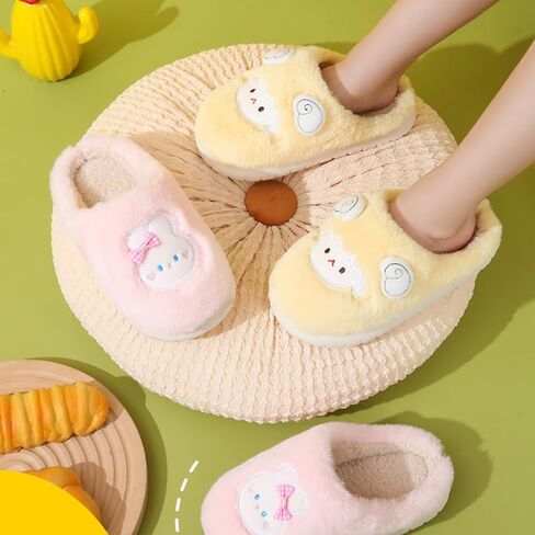 شباشب للأطفال شباشب حيوانات، شباشب بقرة ضفدع أرنب ودب باندا خروف للأطفال الصغار، شباشب شتوية غامضة للفتيات والأولاد، شرائح طباعة بقرة لطيفة منفوشة، أحذية غرفة نوم منزلية من القطيفة، كاواي، مريحة in Kuwait