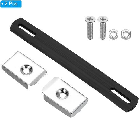 مقابض حزام Patikil استبدال 7.8 بوصة ، 2 PCS مقاولات المطاط أمبيرس سحب مع أغطية معدنية أمتعة حزام مقبض قبضة لخزانة علبة سريعة علبة ، أسود in Saudi Arabia