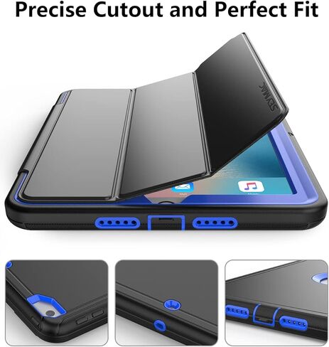 Seymac for iPad 6th/5th Generation Case ، Atturdy Huchice Dickproof Protection Stand Case with Smart Cover Auto Sleep/Wake for iPad 9.7 Case ، Black in Kuwait