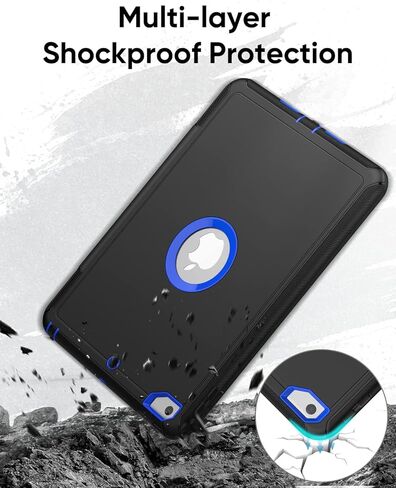 Seymac for iPad 6th/5th Generation Case ، Atturdy Huchice Dickproof Protection Stand Case with Smart Cover Auto Sleep/Wake for iPad 9.7 Case ، Black in Kuwait