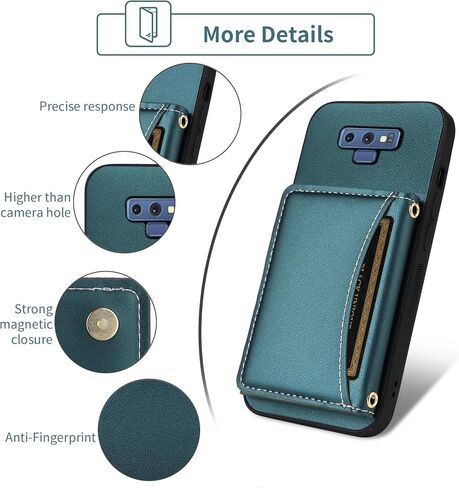 Wallet Case for Samsung Galaxy Note 9 with Crossbody Strap Premium PU Leather Card Holder Shockproof Heavy Duty Full Body Accessories Slim Cell Phone Cover for Note9 Not S9 Women Men Black in Kuwait