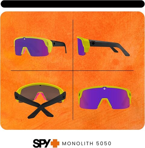 نظارة شمسية SPY Monolith 5050 مقاس 62 مم بإطار أسطواني للرجال + حزمة مع مجموعة نظارات مجانية من Designer iWear in Kuwait