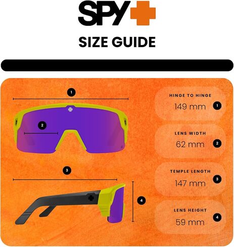 نظارة شمسية SPY Monolith 5050 مقاس 62 مم بإطار أسطواني للرجال + حزمة مع مجموعة نظارات مجانية من Designer iWear in Kuwait