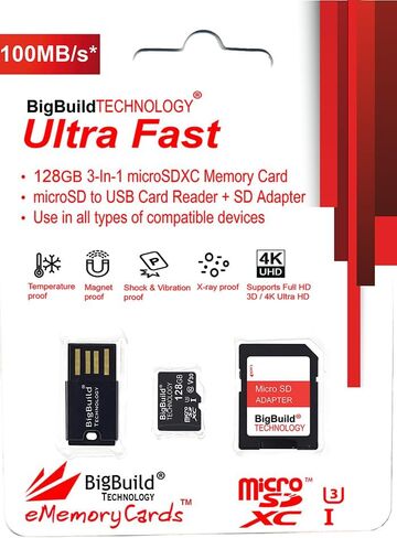 64GB U3 Micro SDXC Memory Card for EZVIZ H3c, H4, H8/H8c, H9c, LC1C, OutPro Security Cameras in Kuwait