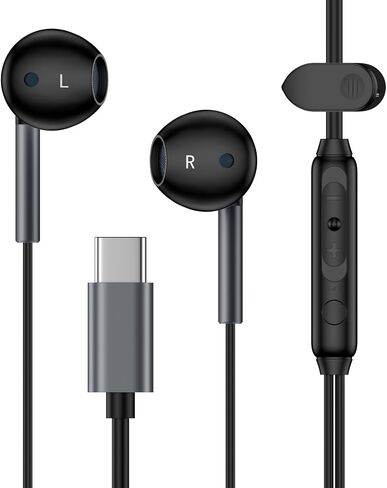 سماعات Samsung S25 USB C سلكية لـ Galaxy S25 Ultra S24 Ultra Fe/S23/S22/S21/S20 ، سماعات USB Type C سماعات الأذن السلكية السلكية سماعات الأذن HIFI مع التحكم في حجم MIC لـ iPhone 16 Pro 15 Max Plus in Kuwait