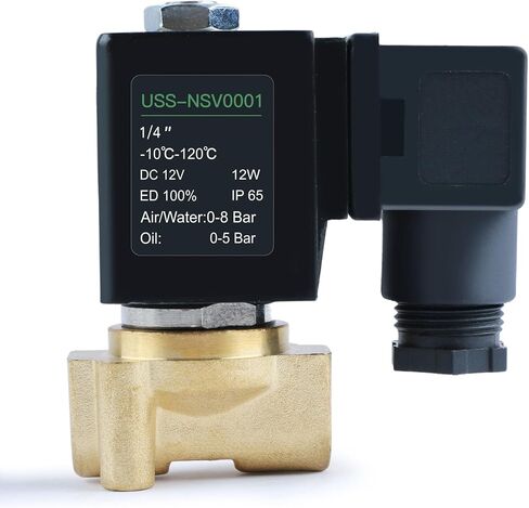 U.S. Solid 1" Brass Electric Solenoid Valve 12V DC Normally Closed VITON Air Non-potable Water Oil Fuel in Kuwait