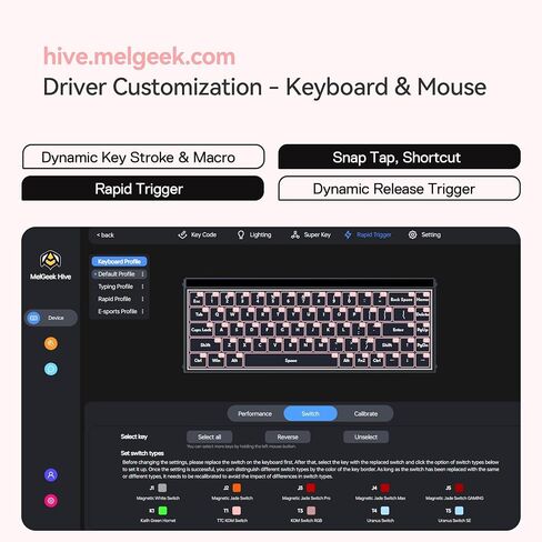 MADE68 Pro Hall Effect Keyboard Magnetic Gaming Keyboard, Hot Swappable Switches Keyboard Rapid Trigger Keyboard Magnetic Switch Keyboard, 65% Layout RGB Snap Tap-Purple in Saudi Arabia
