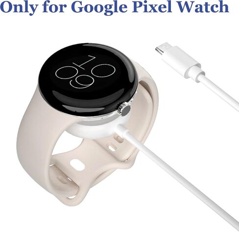 Threeeggs Charger for Google Pixel Watch, Replacement Magnetic USB Charging Cable for Google Pixel Watch Smartwatch 3.3ft / 100cm (USB Type-A Black) in Kuwait