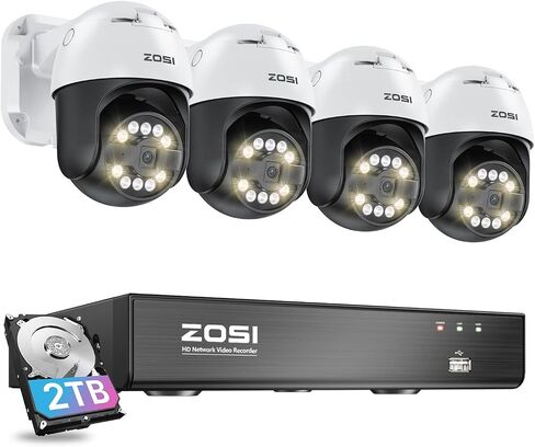Zosi C296 3K 5MP ADD-ON POE PT كاميرا خارجية ، رؤية ليلية النجوم ، AI Confection Human Confect in Kuwait
