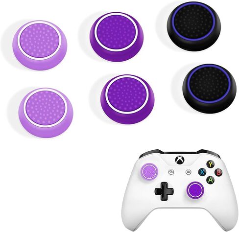 DLseego 6PCS Thumb Grips Caps for Xbox One X S PS5 PS4 PS3 PlayStation DualSense Switch Pro Wireless Controller Steam Deck, Soft Silicone Anti-Slip Button Cap Joystick Cover - Blue in Kuwait