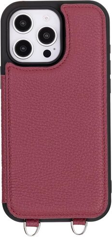 Bayelon Crossbody Case for iPhone 15 Pro Max, Full Grain Leather Crossbody Phone Case, iPhone Wallet Case, Card Holder, Phone Case with Strap, Phone Lanyard Crossbody, Gift for Women (Vintage Brown) in Kuwait