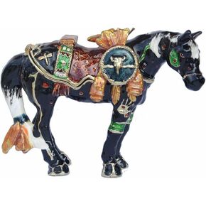 MIXDOM Arabian Horse Trinket Box Jewelry Box Hand Painted Decorative Box with Hinged Lid Ring Earring Holder AnimalFigurine Collectible
