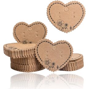 Zontween 200Pack Heart Shape Earring Display Cards Earring Display Cards Sets Earring Packing Holder Cards Jewelry Packing For Earring Jewelry Packing