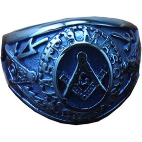 Jewelry Mens Stainless Steel Domineering Vintage Freemason Masonic Rings