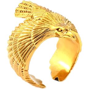 Men's Stainless Steel Vintage Flying Eagle Ring Band Hawk Animal Design