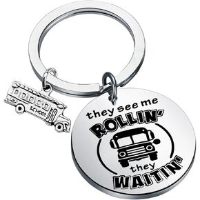 School Bus Driver Keychain Appreciation Bus Driver Gifts for Women End of School Year Gift