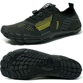 deenor Adjustable Water Shoes for Men Quick Dry Wide Toe Aqua Shoes for Swim Beach Surf