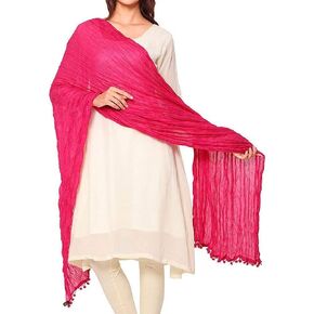 Cotton Solid Colors Women Dupatta scarves Shawl-Pink