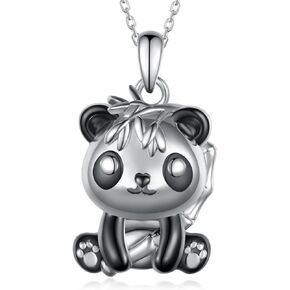 Panda Necklace 925 Sterling Silver Panda Pendant Panda Gifts Panda Jewelry for Women Girls