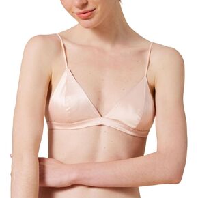 FREELASS Black Triangle Bralette, Soft Cup Wireless Bra with Removable Padded Wire Free Pull On