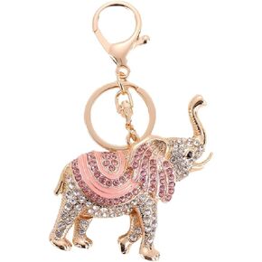 Elephant Keychain for Women, Cute Elephant Key Chain for Girls, Sparkling Elephant Key Ring, Funny Elephant Keychains, Lucky Elephant Keyring, Rhinestone Elephant Animal Keychain Accessories Gift