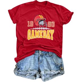 FASHGL Kelce Game Day T-Shirt Women Funny Team Fan Tee Cute Football Season Shirt City Classic Short Sleeve Tops