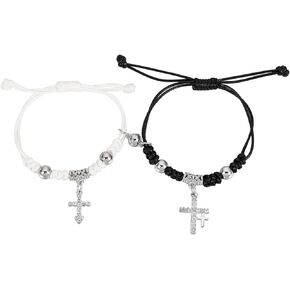 Comelodiant Matching Bracelets for Best Friends 2PCS Adjustable Couple Ying Yang Bracelets Long Distance Friendship Bracelet Valentines Jewelry Gift for Women Men