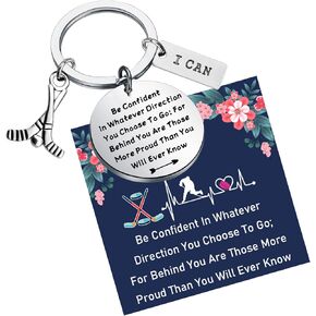 LQRI Ice Hockey Field Hockey Gifts Hockey Keychain Hockey Player Gift Inspirational Hockey Team Gifts