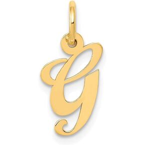 Jewels By Lux 14K Yellow Gold Small Fancy Script Initial E Charm (Width 13 to 17)