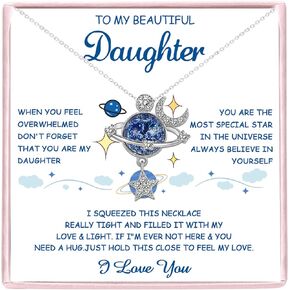 To My Beautiful GranddaughterDaughter Necklace You are the Most Special Star in the Universe CubicZirconia Necklace for GranddaughterDaughter Birthday Graduation Christmas Gift, Gold Plated, No