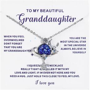 Pingyongchang To My Daughter Pendant Necklace from Mom Dad Inspirational Daughter Birthday Gifts Jewelry Universe Planet Chokers for Beautiful Daughter Granddaughter on Birthday Thanksgiving Day