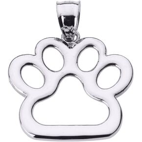 Good Luck Charms Sterling Silver Dog Paw Print Charm Pendant