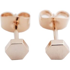 HONEYCAT Tiny Hexagon Honeycomb Stud Earrings in Gold, Rose Gold, or Silver | Minimalist Delicate Jewelry